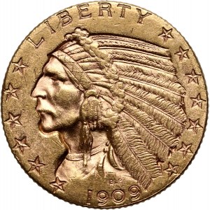 Spojené Štáty Americké, 5 dolárov 1909 D, Denver, Indiana
