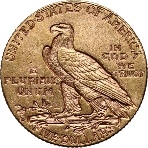 Spojené státy americké, $5 1909 D, Denver, Indiana