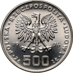 PRL, 500 złotych 1976, Kazimierz Pułaski, PRÓBA, nikiel