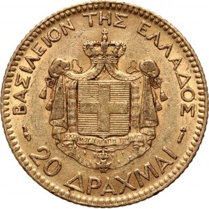 Grecja, Jerzy I, 20 drachm 1884 A, Paryż