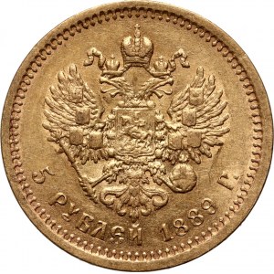 Russland, Alexander III., 5 Rubel 1889 (АГ), St. Petersburg