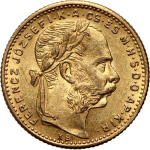 Hungary, Franz Joseph I, 8 Forint = 20 Francs 1882 KB, Kremnitz
