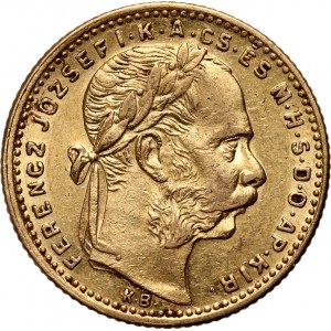 Ungarn, Franz Joseph I., 8 Forint = 20 Franken 1883 KB, Kremnica