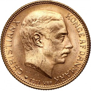 Dania, Krystian X, 20 koron 1914 VBP, Kopenhaga