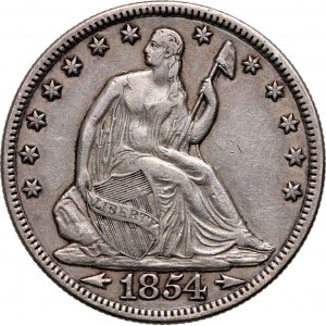 USA, 50 Cents (Half Dollar) 1854, Philadelphia, Liberty Seated
