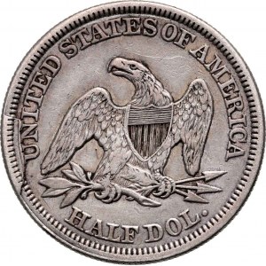 Spojené státy americké, 50 centů (Half Dollar) 1854, Philadelphia, Liberty Seated