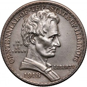 Spojené štáty americké, 1/2 dolára 1918, Philadelphia, 100. výročie založenia štátu Illinois