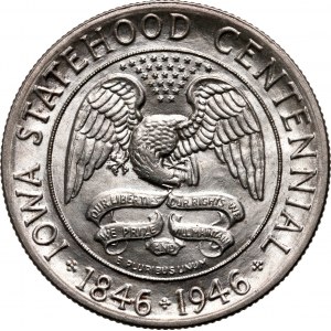 Vereinigte Staaten von Amerika, 1/2 Dollar 1946, Philadelphia, Iowa 100-jähriges Jubiläum