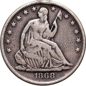 Spojené státy americké, 50 centů (Half Dollar) 1868, Philadelphia, Liberty Seated