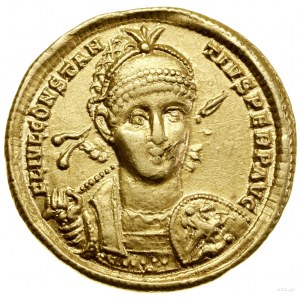 Solidus, 355-361, Antiochia; Aw: Popiersie cesarza trzy...