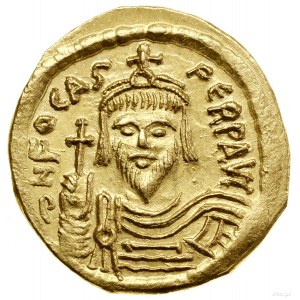 Solidus, 607-610, Konstantynopol; Aw: Popiersie władcy ...