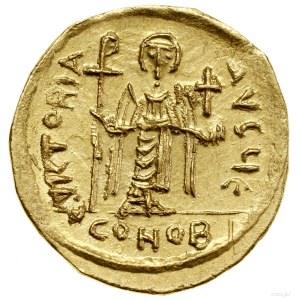 Solidus, 607-610, Konstantynopol; Aw: Popiersie władcy ...