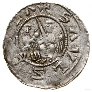 Denar, bez daty (1138-1146); Aw: Książę na tronie z mie...