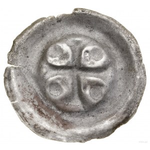 Brakteat, 13.-14. století; kříž, v každém rohu koule; Wie...