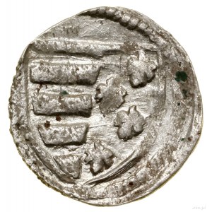 Denar, undatiert (1370-1382), Krakau; Av: Schild von andegaw...