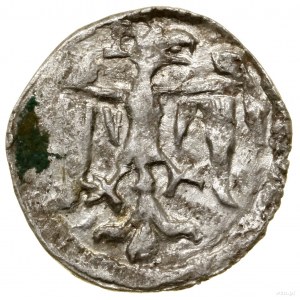 Denarius, no date (1370-1382), Cracow; Av: Shield of andegaw...