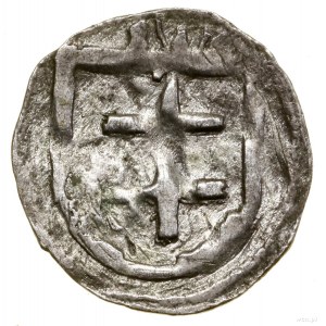 Denar koronny, bez daty (1386-1389), Wschowa; Aw: Orzeł...