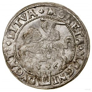 Litovský stopový groš, 1546, Vilnius; konce nápisu L...