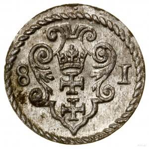 Denar, 1581, Gdańsk; CNG 126.III, Kop. 7419 (R3), Kurp....