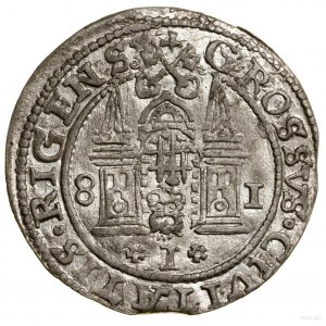 Pfennig, 1581, Riga; Sorte mit abgekürztem Datum 8 - 1, in...