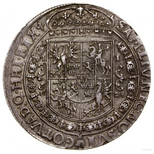 Thaler, 1628, Bydgoszcz; Av: Half-figure of king with sash to...