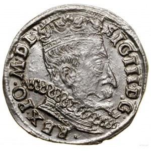 Trojak, 1597, Wilno; na rewersie u dołu głowa wołu i he...