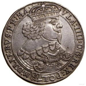 Thaler, 1642, Bydgoszcz; Av: Busta panovníka v zdobenom...
