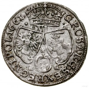 Szóstak, 1661, Poznaň; na reverze iniciály N - G (Miko...