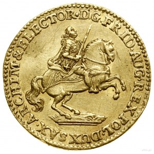 Dukat wikariacki, 1742, Drezno; Aw: Król na koniu w pra...
