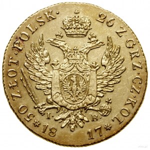 50 złotych, 1817, Warszawa; Aw: Głowa cara w prawo, ALE...