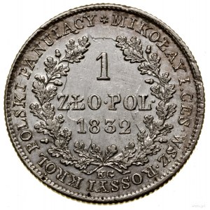 1 złoty, 1832, Warszawa; odmiana z małą głową cara; Bit...