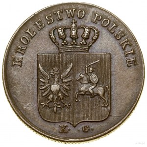 3 grosze, 1831 KG, Warszawa; łapy Orła proste, z kropką...