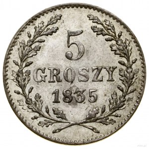 5 pennies, 1835, Vienna; Bitkin 3, H-Cz. 3825, Kop. 7857...