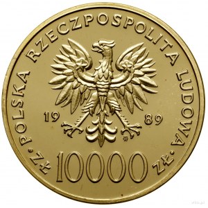 10.000 złotych, 1989, Warszawa; Jan Paweł II (popiersie...