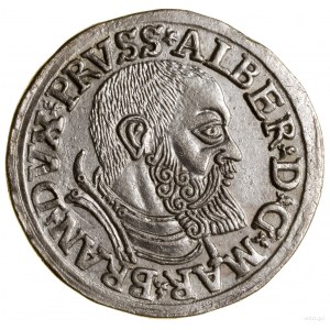 Trojak, 1540, Królewiec; końcówka napisu PRVSS na awers...