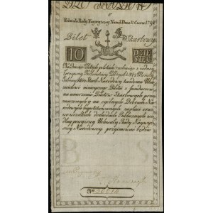 10 zlatých, 8.6.1794; séria C, číslovanie 30614, podpis...