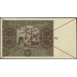 1.000 złotych, 15.07.1947; czerwone dwukrotne skreśleni...