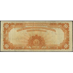 10 dolarów w złocie, 1907; seria B 40553640, żółta piec...