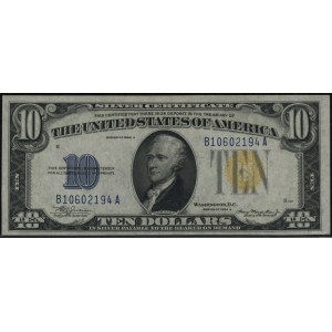 10 dolarów, 1934; seria B 10602194 A; żółta pieczęć, po...