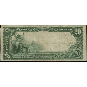 20 dolarów, 4.01.1904; numeracja 25399, niebieska piecz...