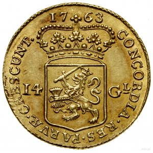 14 Gulden, 1763; Av: Ritter mit Schwert, zu Pferd....