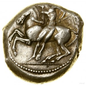 Stater, (ok. 425-400 pne); Aw: Nagi młodzieniec z batem...