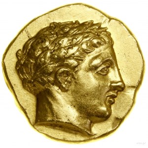 Stater, (asi 340-328 pred Kr.), Amfipolis; Av: hlava Apollína...