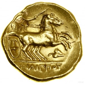 Stater, (asi 340-328 př. n. l.), Amfipolis; Av: hlava Apollina...