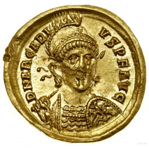 Solidus, (397-402), Konštantínopol; Av: Busta cisára...