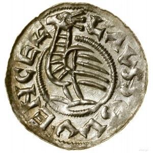 Denar, (przed 1050), Praga; Aw: Popiersie księcia na wp...