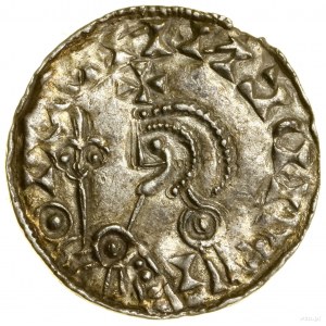 Denár, (1047-1075), Viborg; Av: poprsí vlevo, nad n...