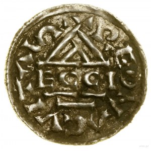 Denár, (985-995), Regensburg, mincovna Ag; Av: Kříž, v k...