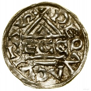 Denár, (985-995), Regensburg, mincovna Ag; Av: Kříž, v k...