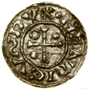 Denar, (985-995), Regensburg, Ag minter; Av: Kreuz, in k...